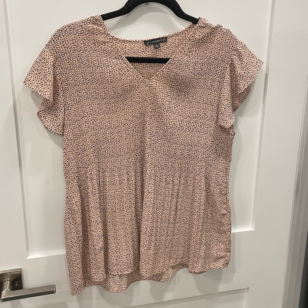 Adrianna Papell Babydoll Blouse with Ruffle Sleeve